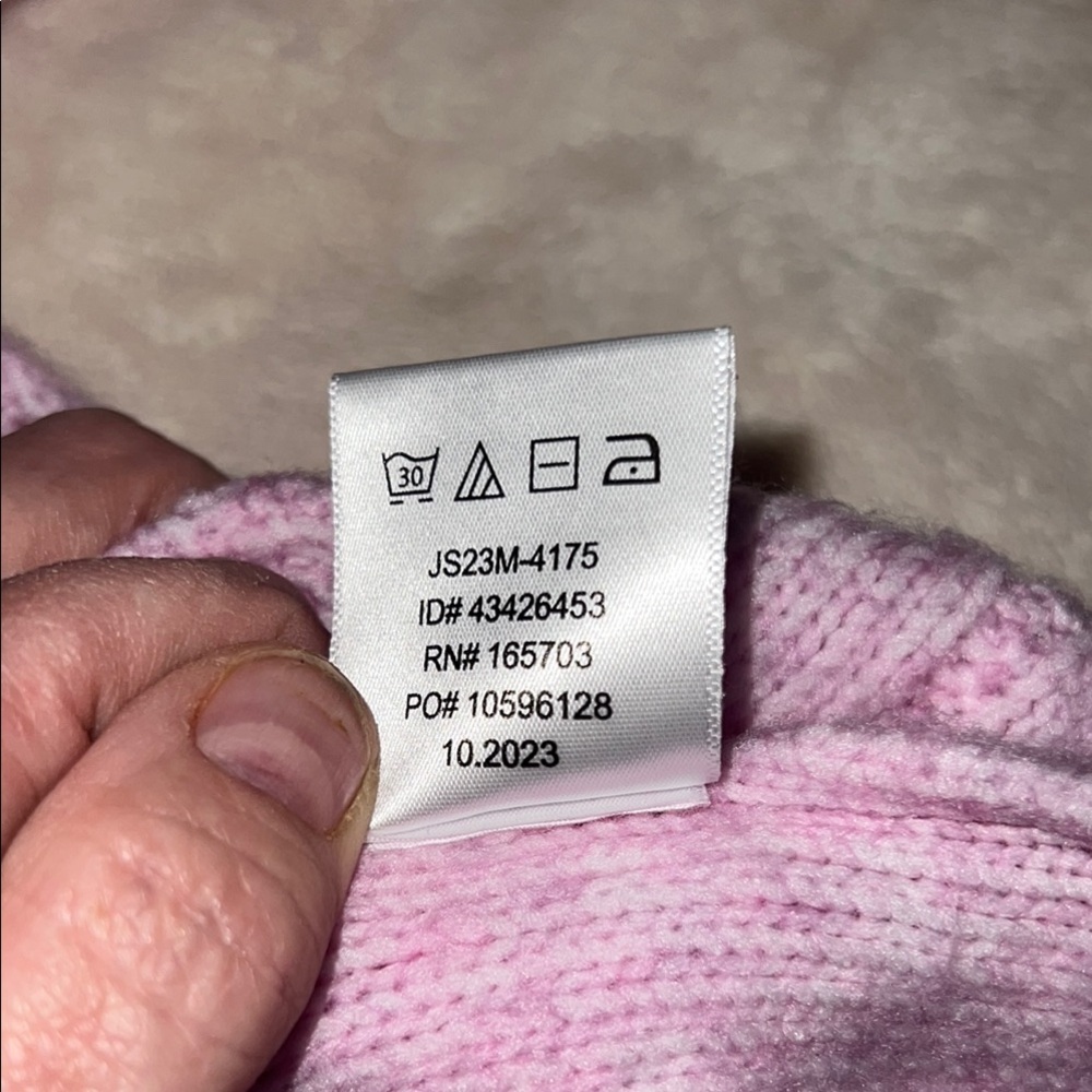 Jessica Simpson Women’s Pink Cable Knit Turtleneck Sweater SZ Small - Picture 7 of 7